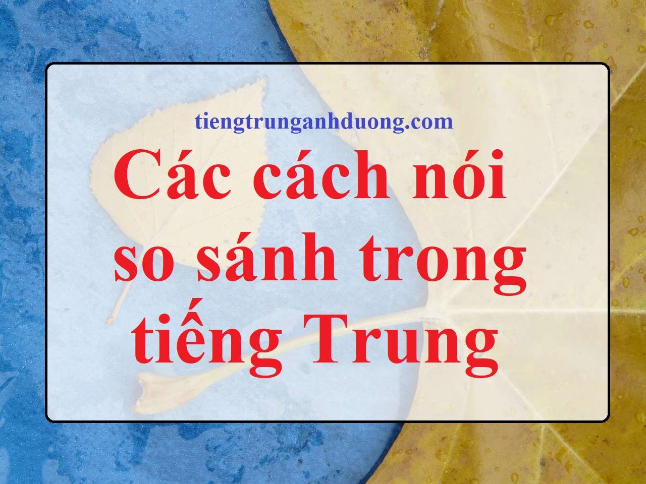 Các cách nói so sánh trong tiếng Trung