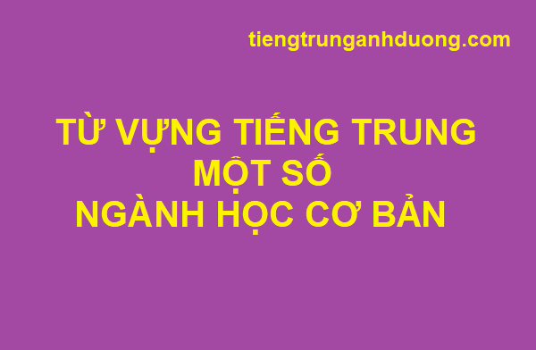 Một số ngành học thường gặp bằng tiếng Trung