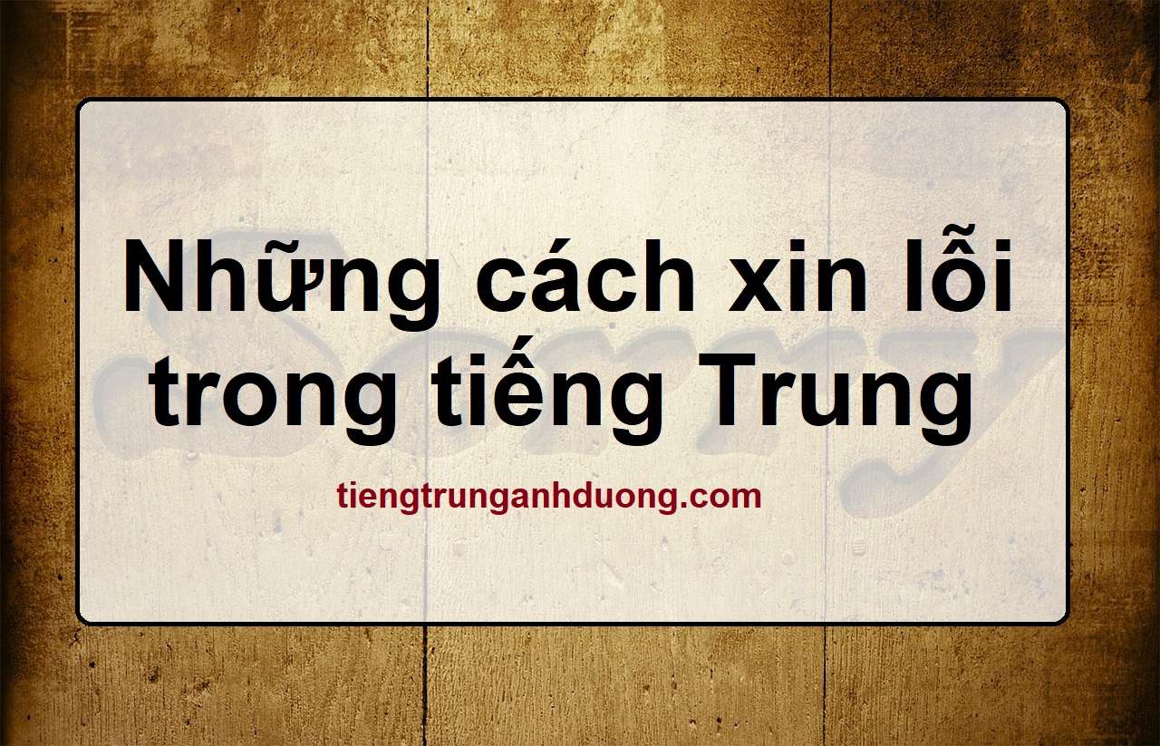 Xin lỗi tiếng Trung